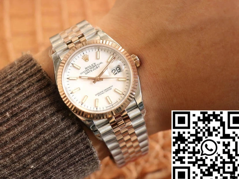 Datejust Rose Rolex Dial M126231-0017 White EW Factory Gold 0228